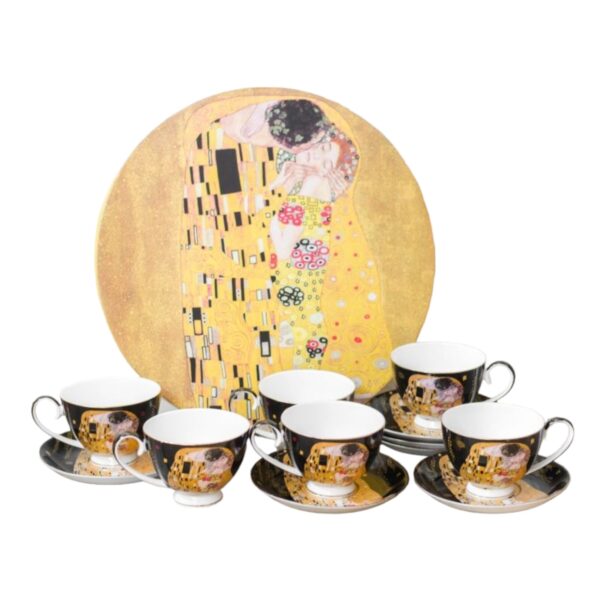 Set ceainic Gustav Klimt 17/18, negru - Cadou