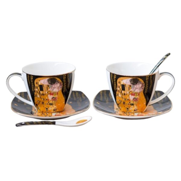 Set ceainic Gustav Klimt 1/2, negru - Cadou