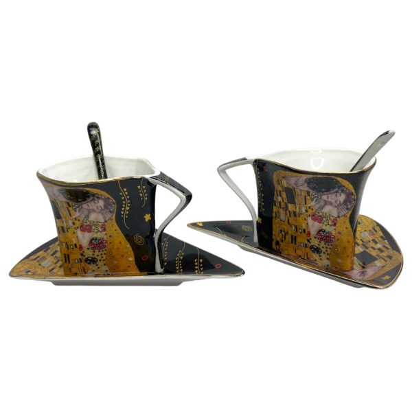 Set ceainic Gustav Klimt 19/20, negru - Cadou