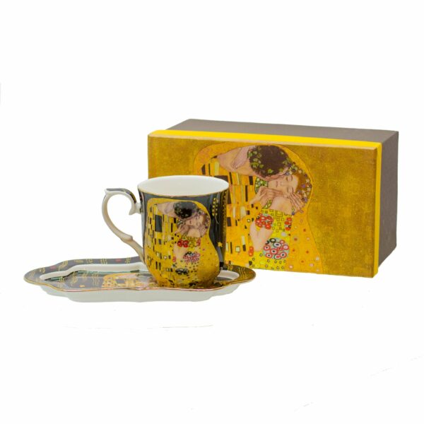 Set ceainic Gustav Klimt 11/12, negru - Cadou