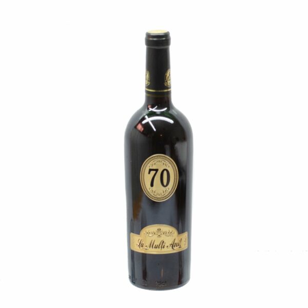 Vin personalizat 0,75L - La multi ani, 70 - Cadou