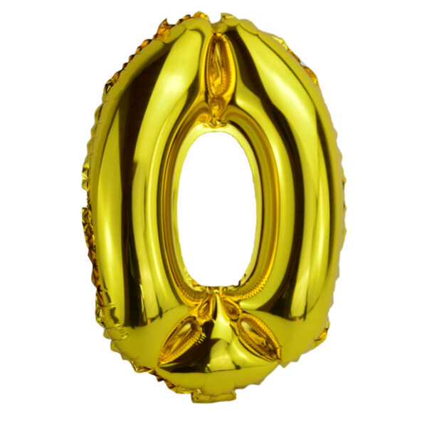 Balon folie, cifra 0, 45x30 cm, auriu - Cadou