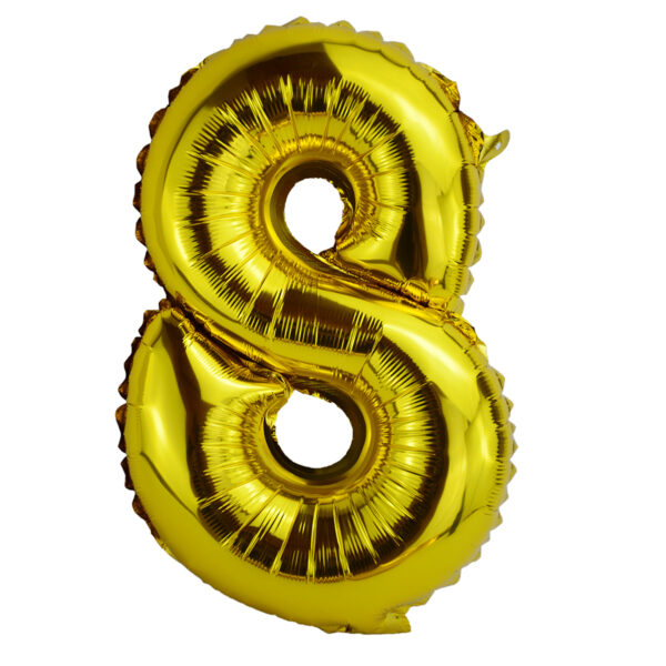 Balon folie, cifra 9, 45x30 cm, auriu - Cadou