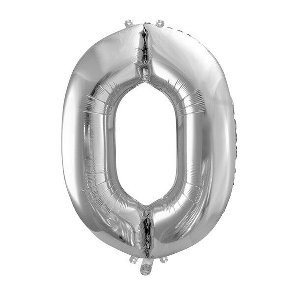 Balon folie, cifra 9, 45x30 cm, argintiu - Cadou