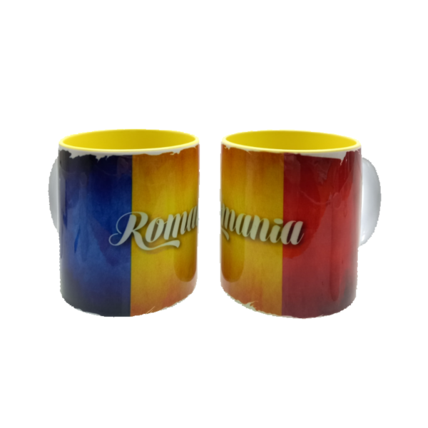Cana personalizata suvenir - Romania, tricolor - Cadou