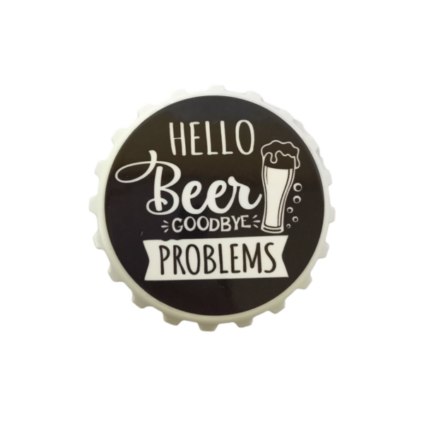 Desfacator sticla bere cu magnet, Hello beer, goodby problems - Cadou