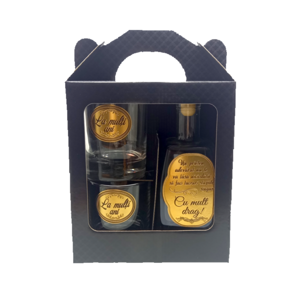 Set whiskey in cutie carton - Cele mai calde ganduri - Cadou