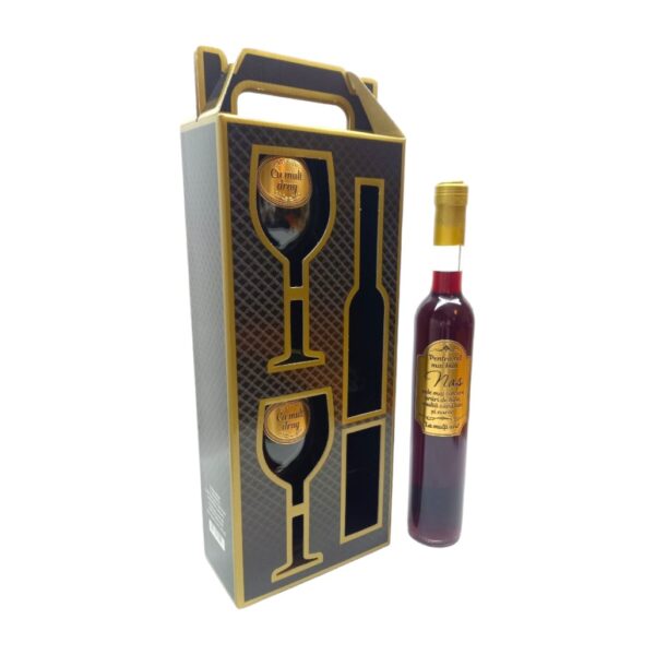 Set vin personalizat cu 2 pahare, cutie carton, Pentru cel mai bun nas, Cu mult drag - Cadou