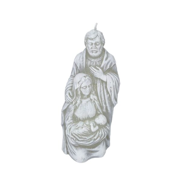Lumanare de Craciun decorativa, Holy family, Argint - BC832 - Cadou