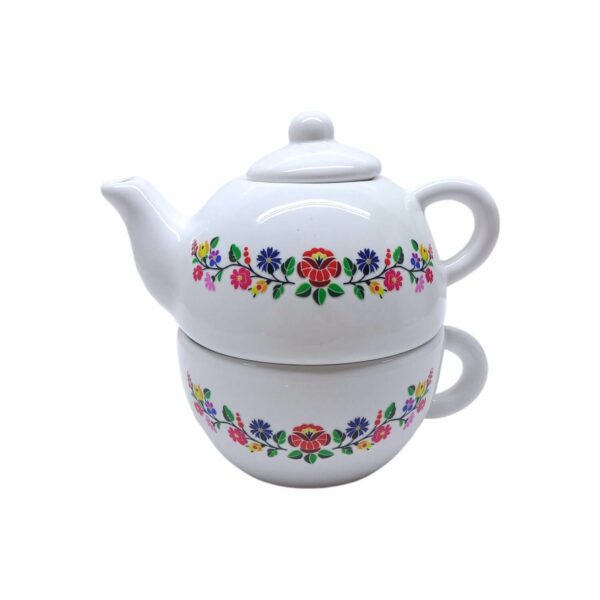 Set ceainic cu motive de flori brodate - 07 - 1 - Cadou