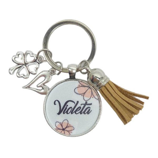 Breloc personalizat cu nume - Violeta - Cadou
